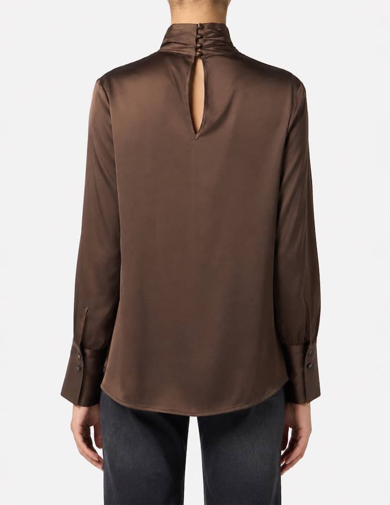 24.7 Studio Blusa in viscosa collo alto - immagine 3 24.7 Studio Blusa in viscosa collo alto - immagine 3