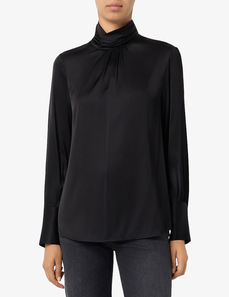 24.7 Studio Blusa a collo alto in viscosa - immagine 1 24.7 Studio Blusa a collo alto in viscosa - immagine 1