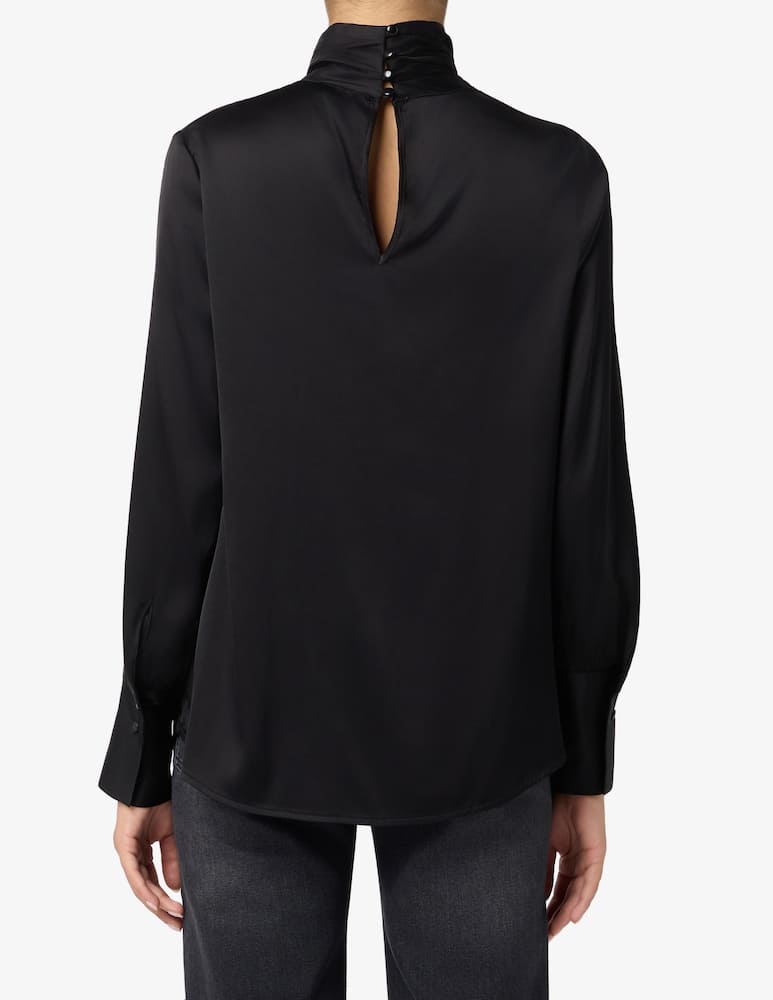 24.7 Studio Blusa a collo alto in viscosa - immagine 3 24.7 Studio Blusa a collo alto in viscosa - immagine 3