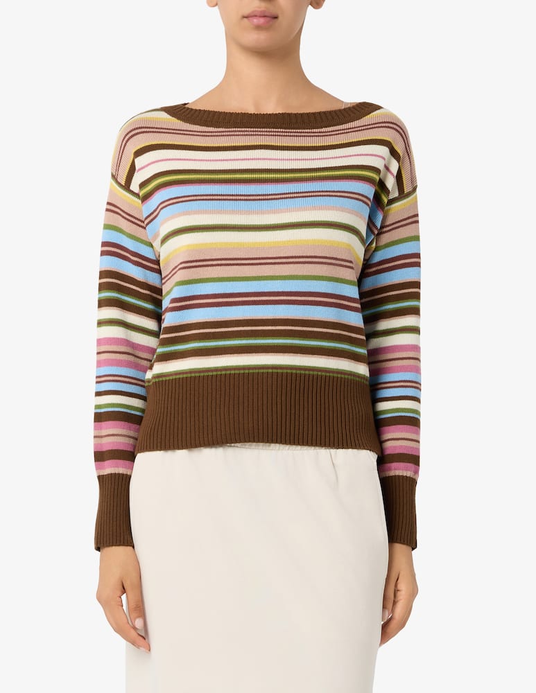 Weekend Max Mara Maglione a righe con scollo a barca - immagine 1