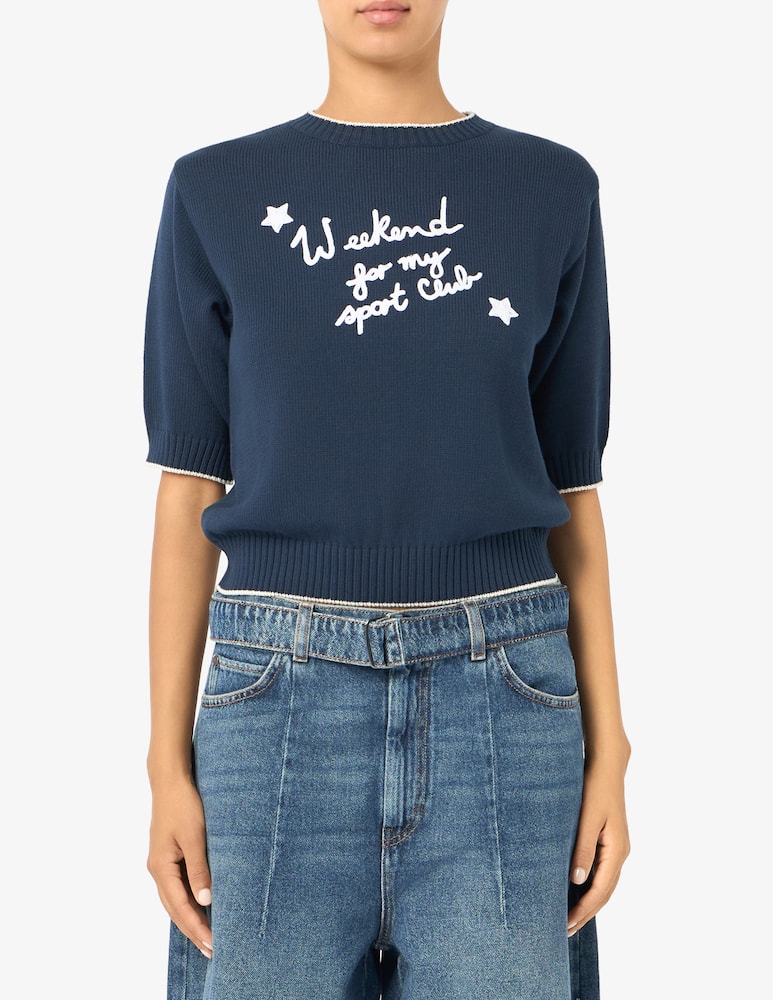 Weekend Max Mara Slogan knit top - picture 1 Weekend Max Mara Slogan knit top - picture 1