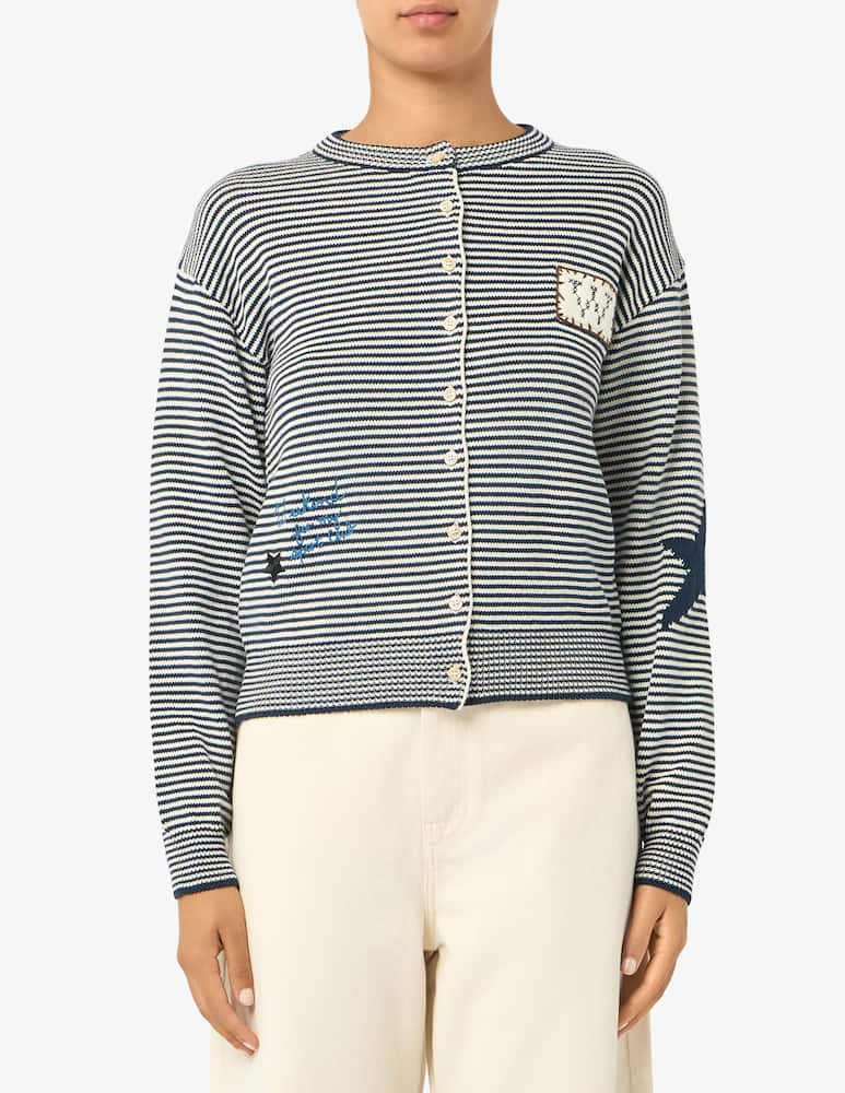 Weekend Max Mara Cardigan a righe con ricamo - immagine 1 Weekend Max Mara Cardigan a righe con ricamo - immagine 1
