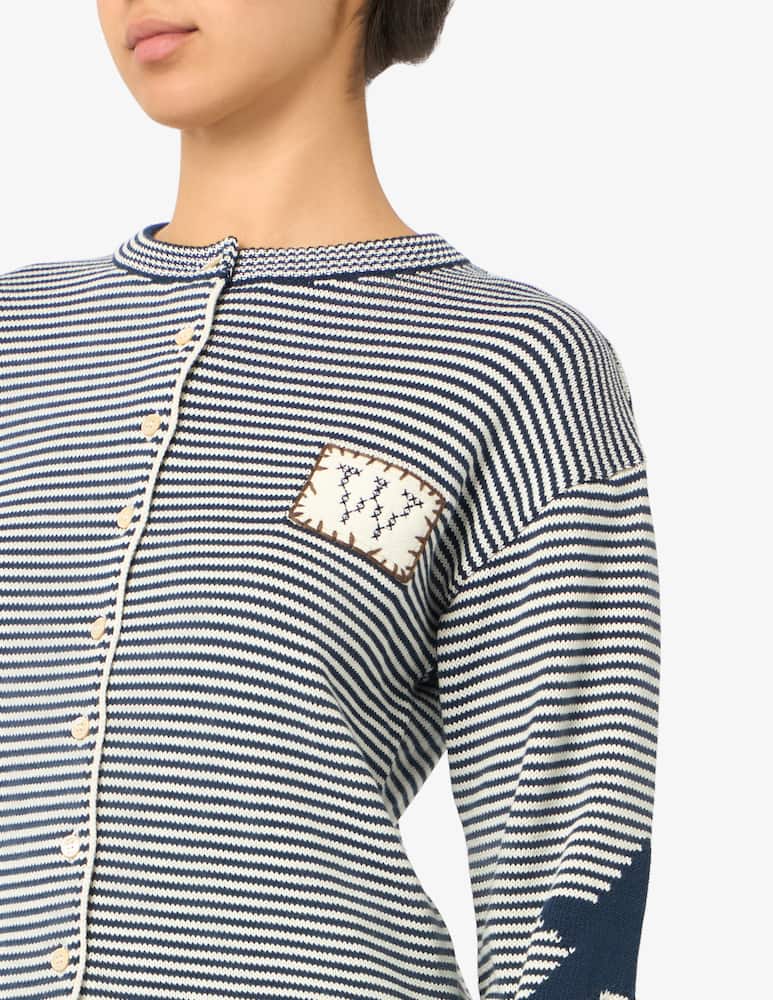 Weekend Max Mara Cardigan a righe con ricamo - immagine 4 Weekend Max Mara Cardigan a righe con ricamo - immagine 4