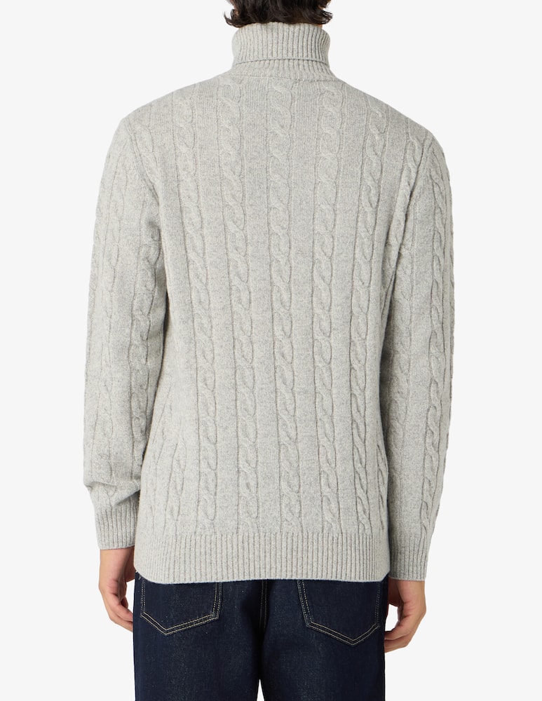 Sartoria Italiana Dolcevita a trecce in lana merino extrafine - immagine 3 Sartoria Italiana Dolcevita a trecce in lana merino extrafine - immagine 3