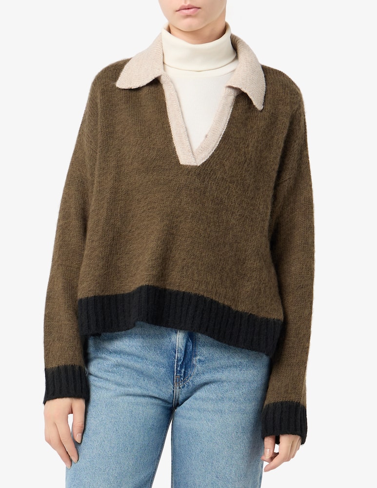 rinascente Annarita N Contrast collar polo jumper