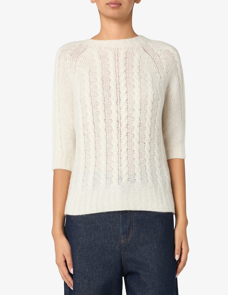 Annarita N Maglia a trecce a maniche corte - immagine 1 Annarita N Maglia a trecce a maniche corte - immagine 1