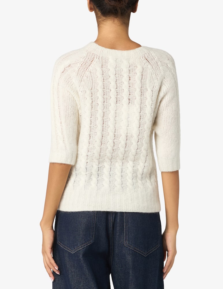 Annarita N Maglia a trecce a maniche corte - immagine 3 Annarita N Maglia a trecce a maniche corte - immagine 3