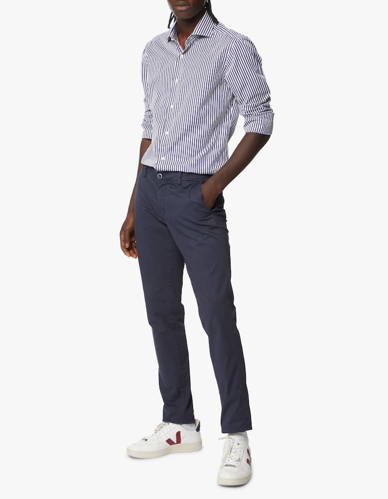 rinascente Barba Napoli Wide striped popeline shirt