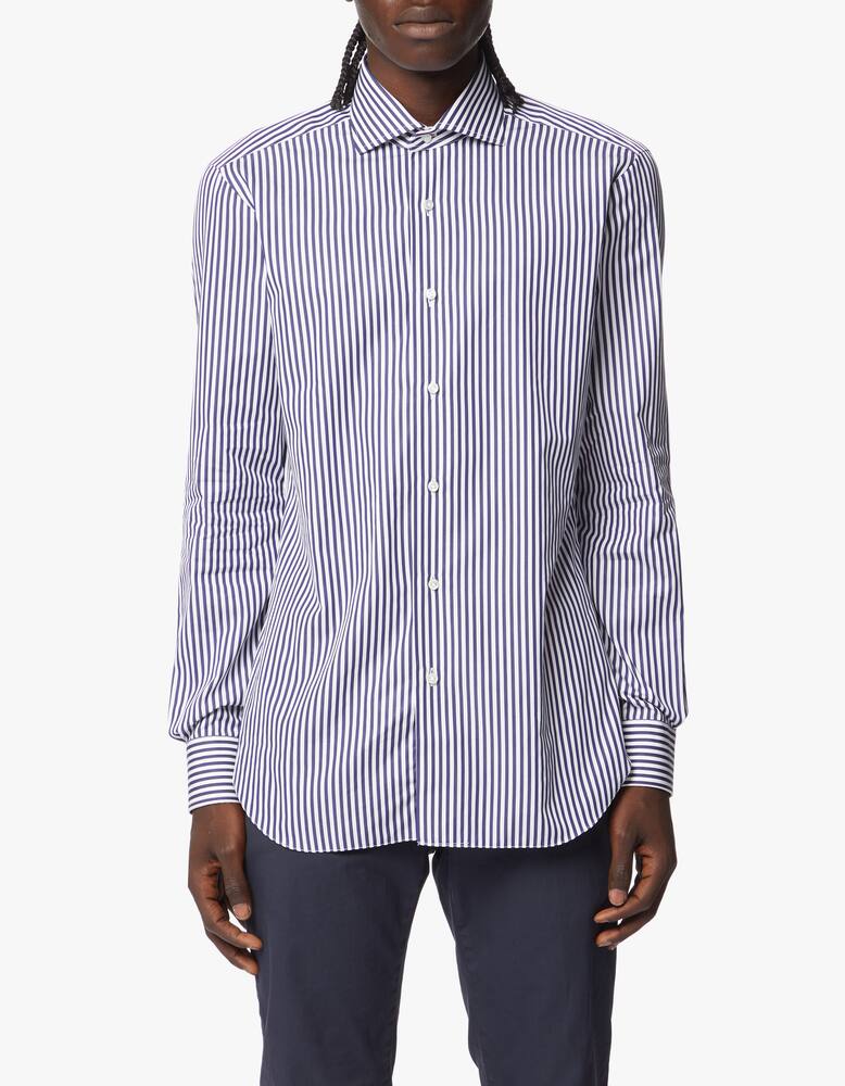 Barba Napoli Wide striped popeline shirt - picture 9 Barba Napoli Wide striped popeline shirt - picture 9