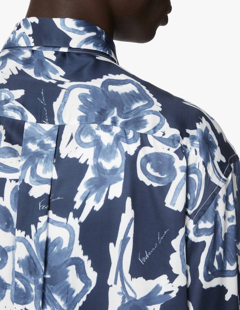 rinascente Federico Cina Camicia manica lunga relaxed fit side opening - multicolor