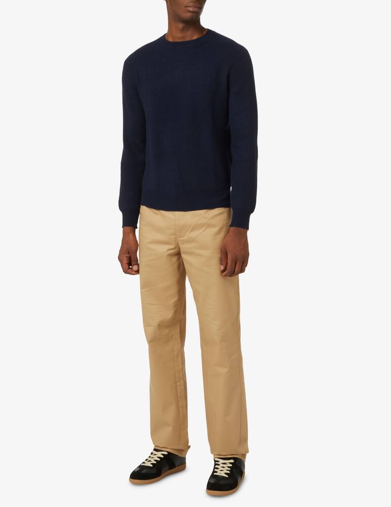 Pure Cashmere Ribbed roundneck cashmere sweater - Blue - picture 2 Pure Cashmere Ribbed roundneck cashmere sweater - Blue - picture 2