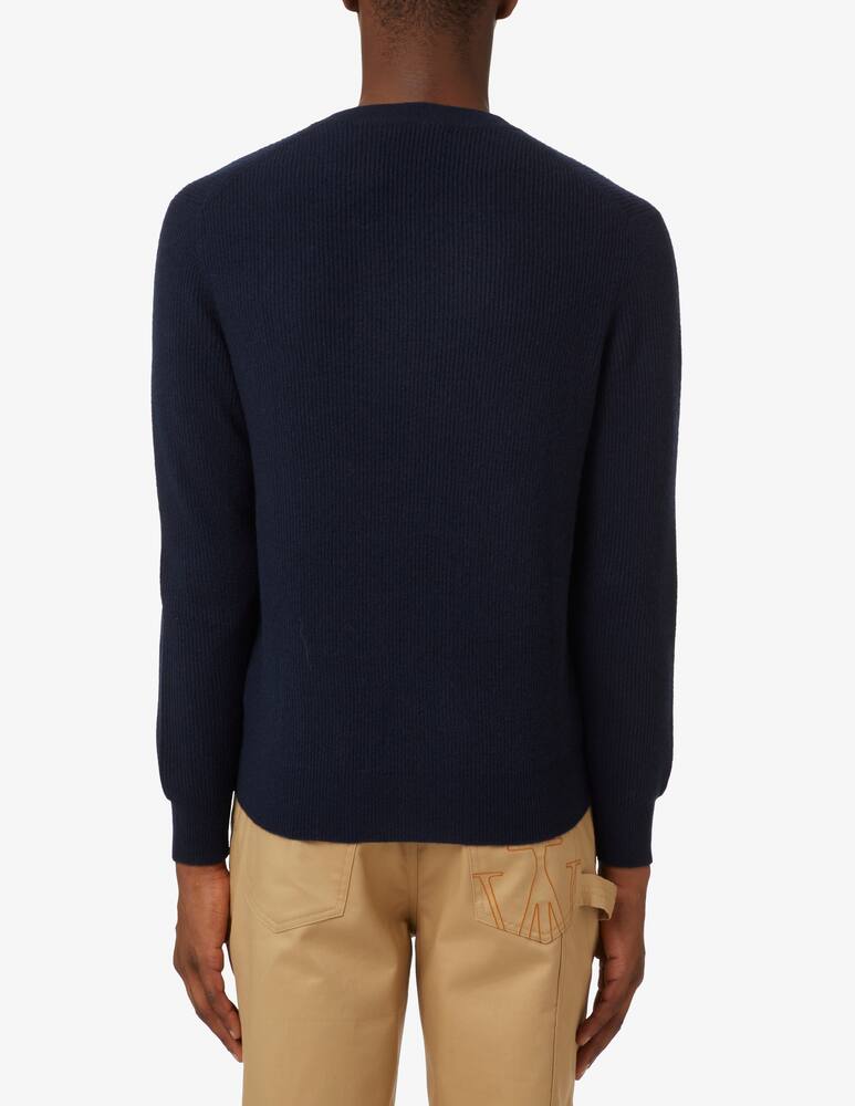 Pure Cashmere Ribbed roundneck cashmere sweater - Blue - picture 3 Pure Cashmere Ribbed roundneck cashmere sweater - Blue - picture 3