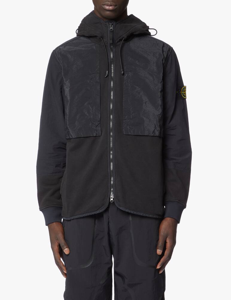 rinascente Stone Island Felpa con cappuccio e zip patch nylon