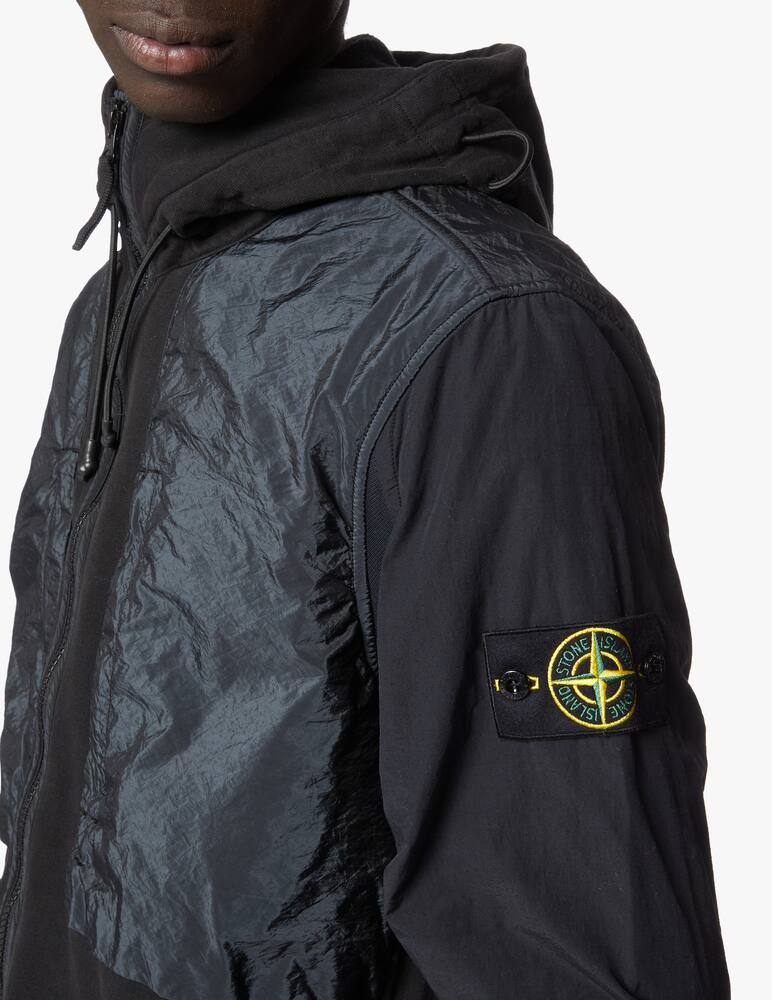 rinascente Stone Island Felpa con cappuccio e zip patch nylon