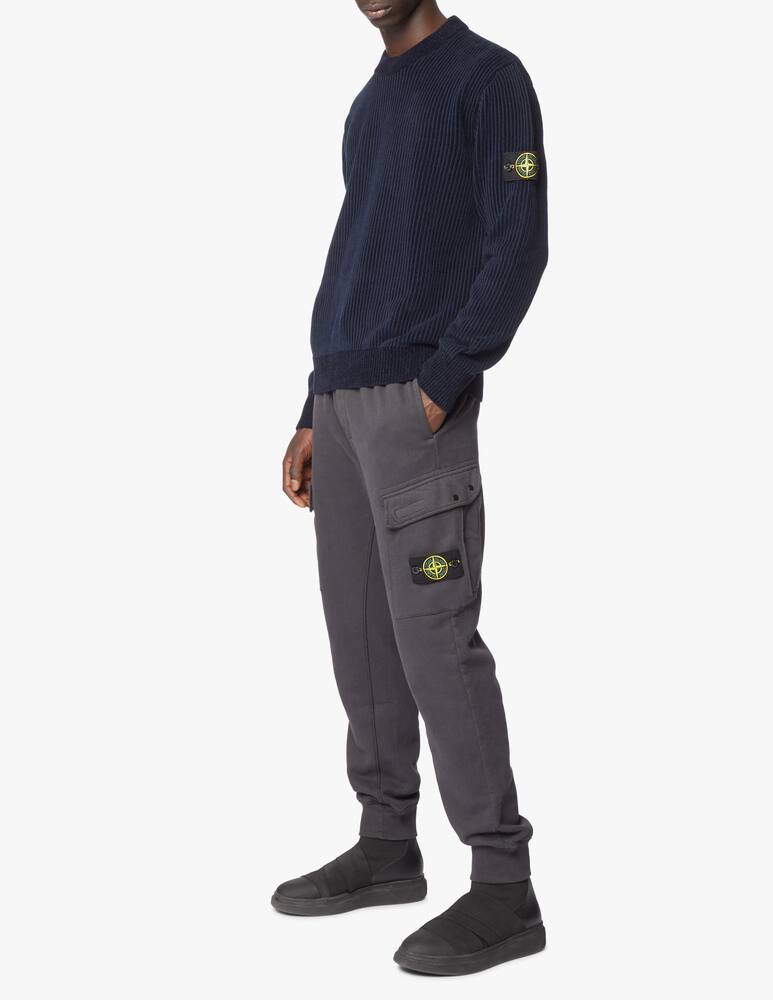 rinascente Stone Island Chenille cotton ribbed roundneck sweater