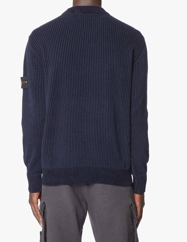 rinascente Stone Island Chenille cotton ribbed roundneck sweater