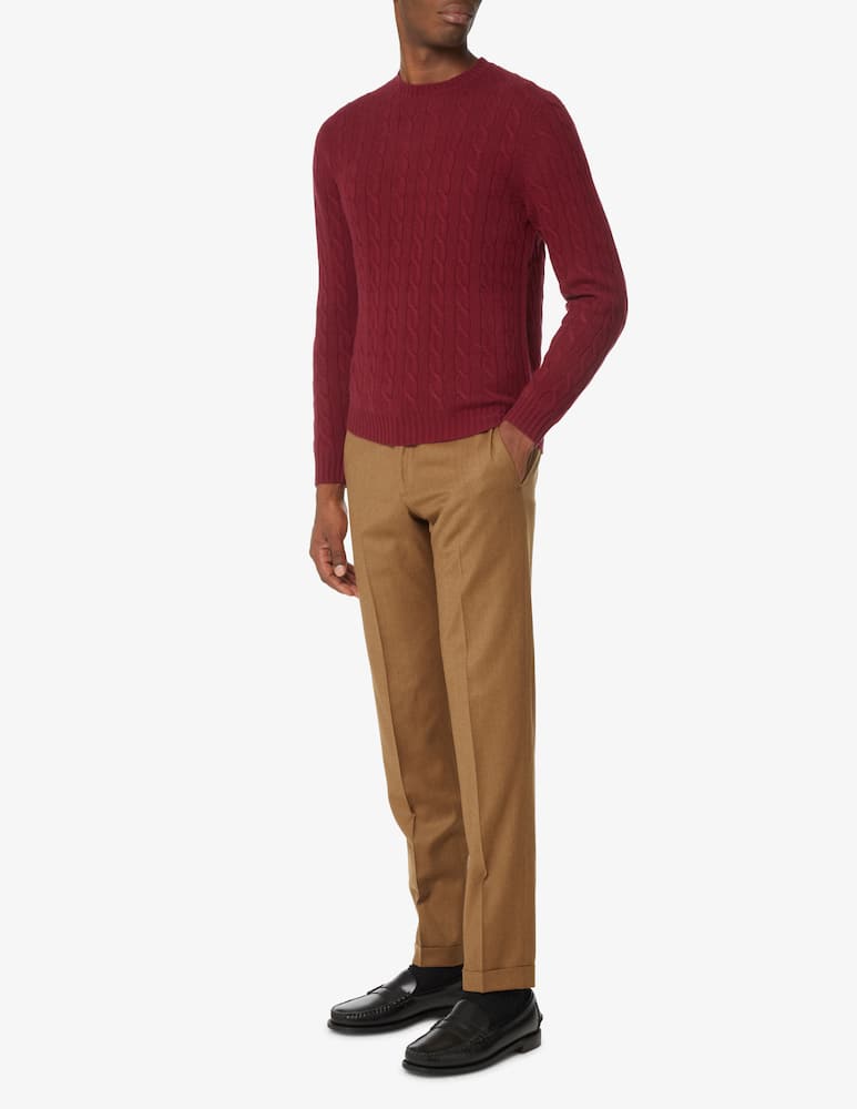 rinascente Pure Cashmere Cable roundneck sweater - Red
