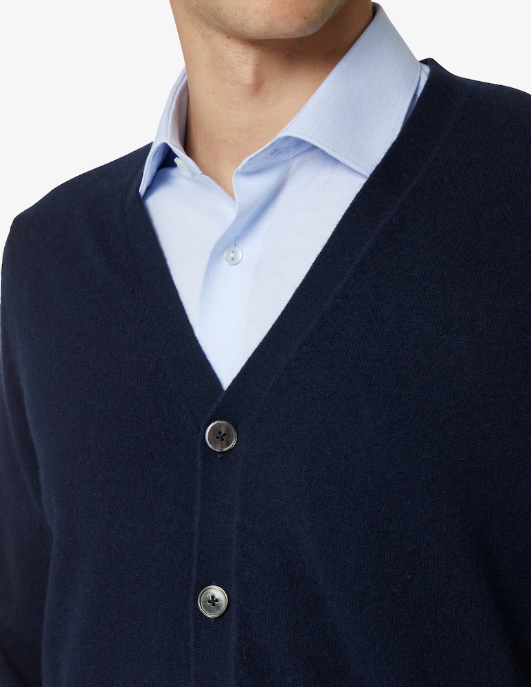 rinascente Pure Cashmere Cardigan con Bottoni  - Blu