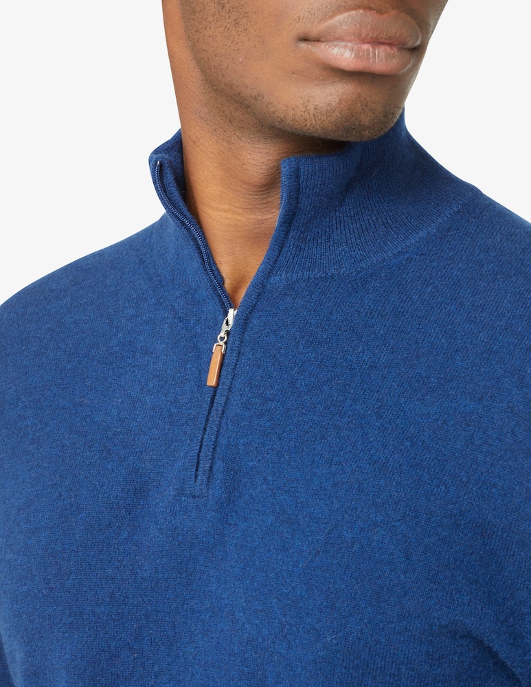 rinascente Pure Cashmere Maglia Mezza Zip in cashmere - Blu