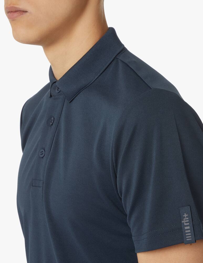rinascente Rh+ Tech piquet short sleeve polo - blue