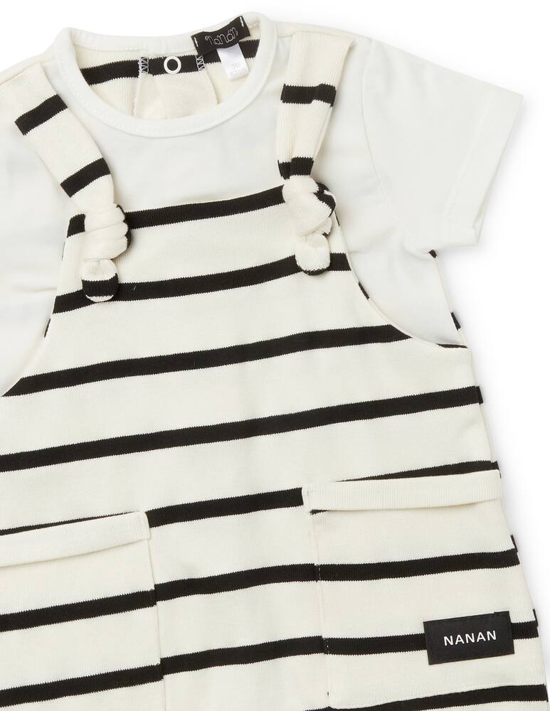 rinascente Nanan Suit set with t-shirt and dungaree - White
