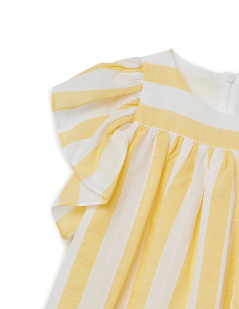 rinascente Nanan Vestitino a righe con balze - Giallo