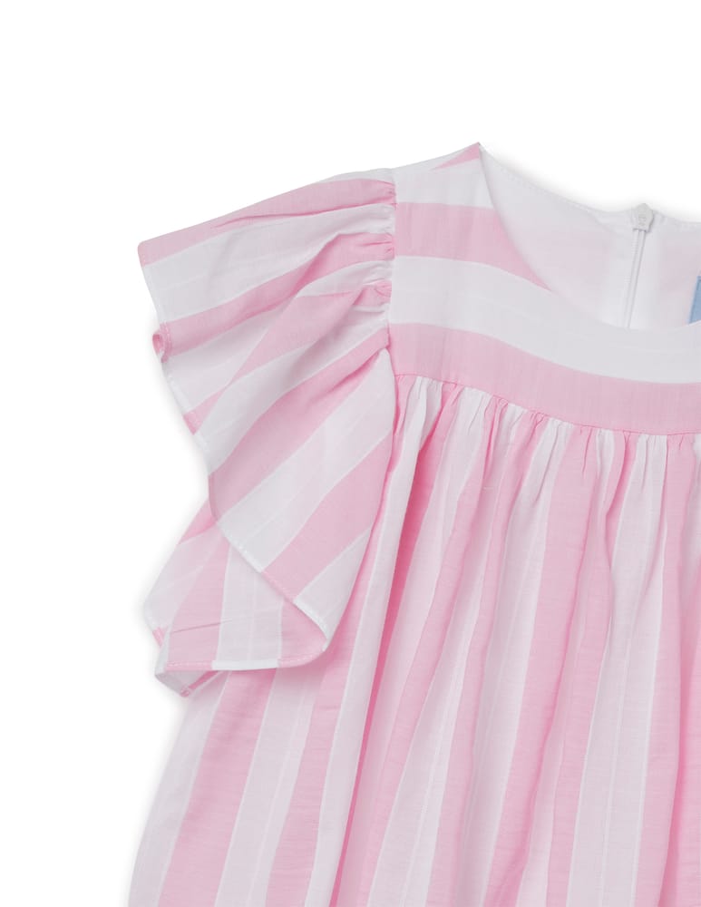 rinascente Nanan Vestitino a righe con balze - Rosa