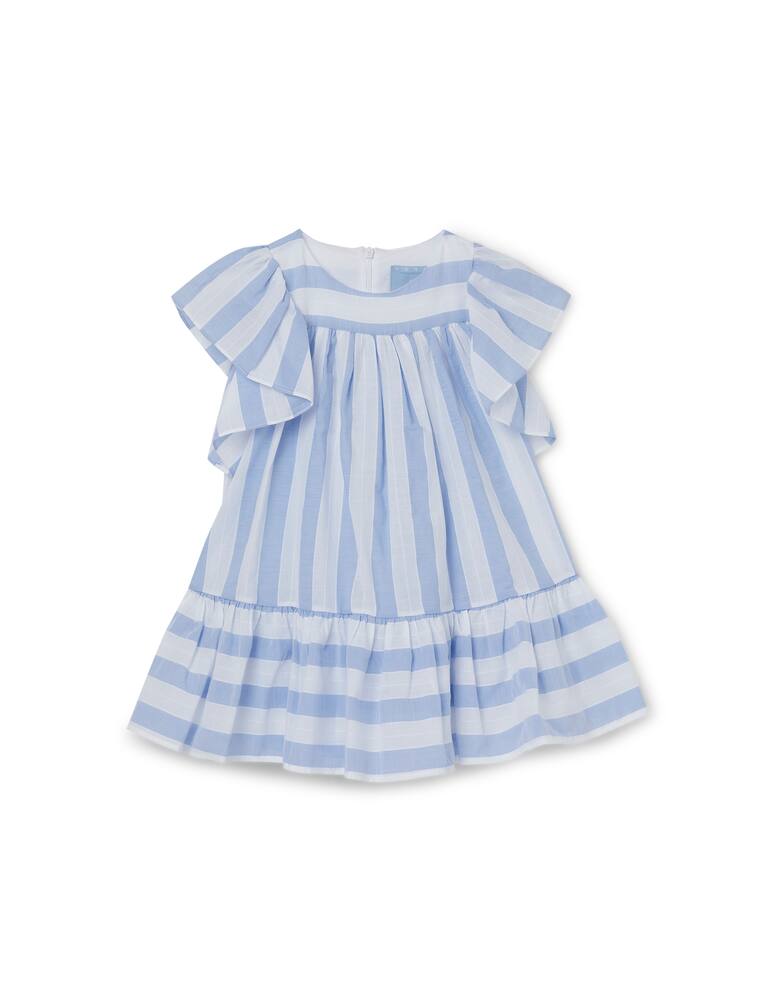 rinascente Nanan Striped flounches dress - Light blue