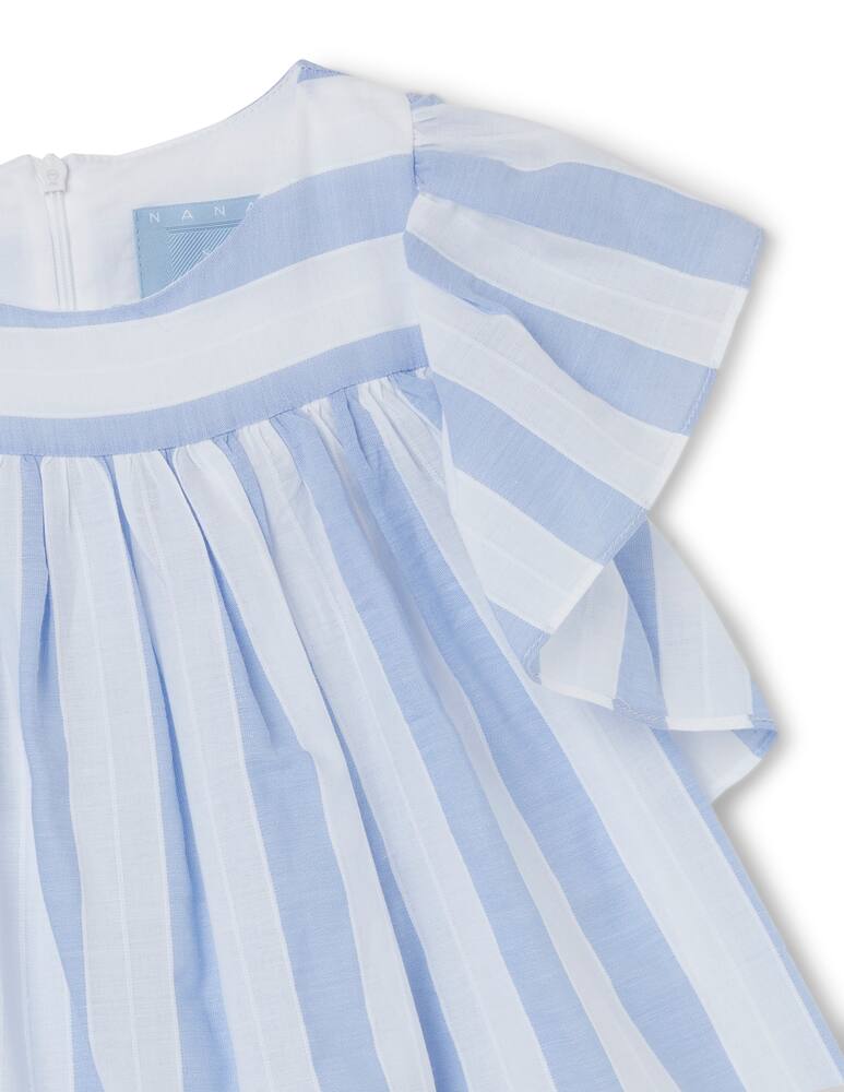 rinascente Nanan Striped flounches dress - Light blue