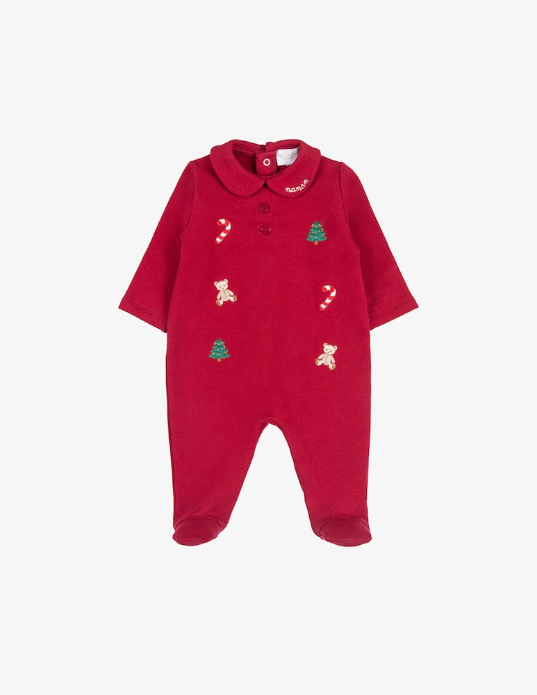 rinascente Nanan Festive embroidered sleepsuit