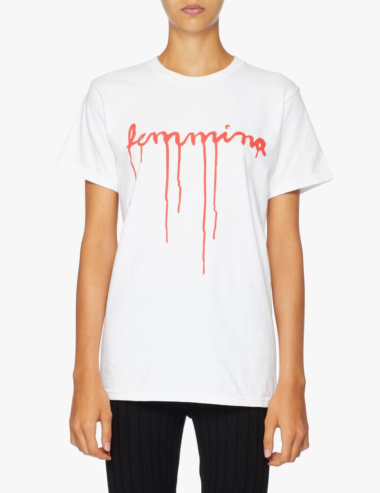 Marco Rambaldi T-shirt bianca cotone stampa 'femmina' - picture 4 Marco Rambaldi T-shirt bianca cotone stampa 'femmina' - picture 4