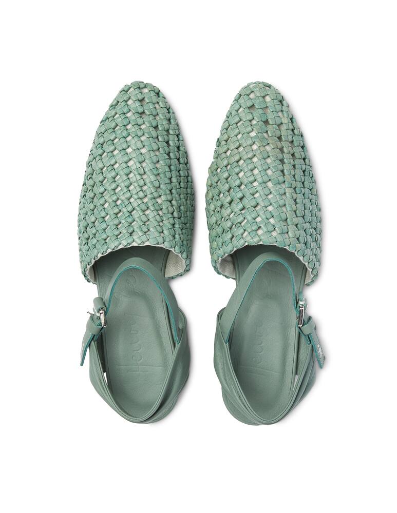 rinascente Henry Beguelin Sandali bassi in pelle intrecciata - verde