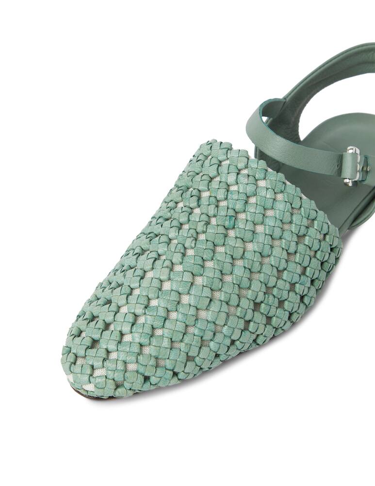 rinascente Henry Beguelin Sandali bassi in pelle intrecciata - verde