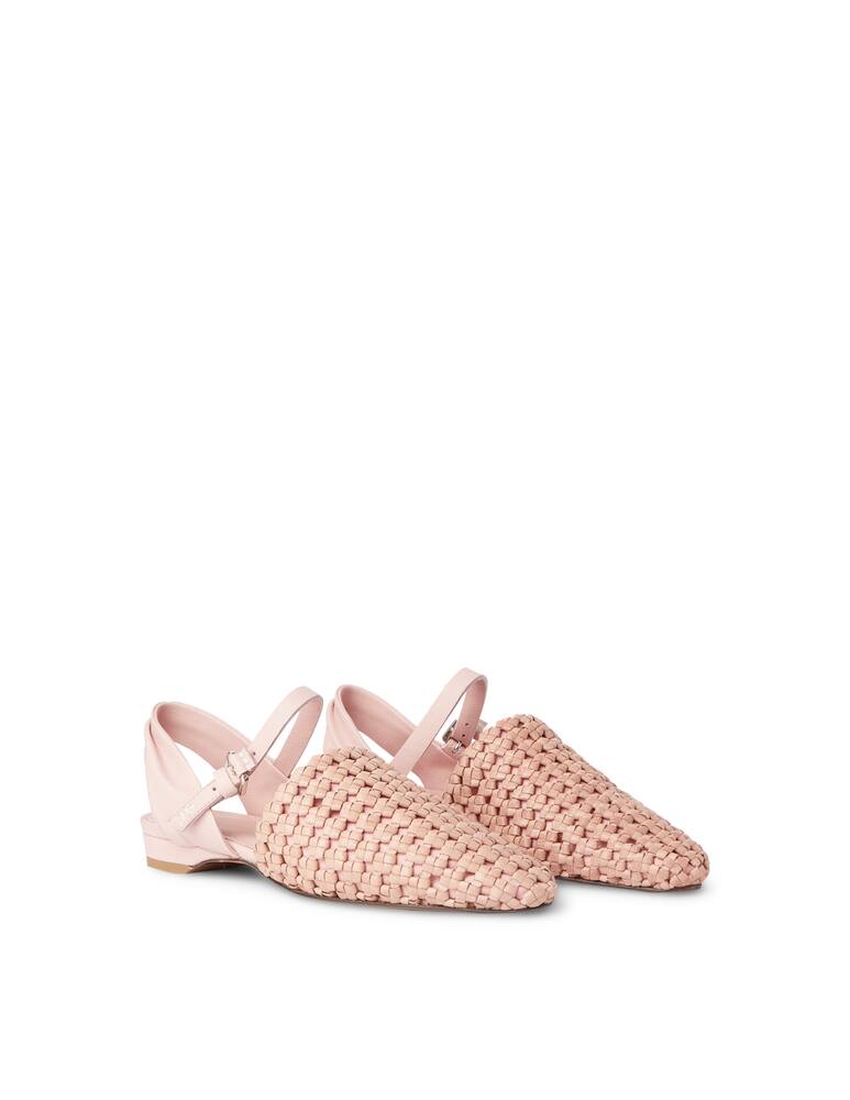 rinascente Henry Beguelin Flat sandals in woven leather - pink