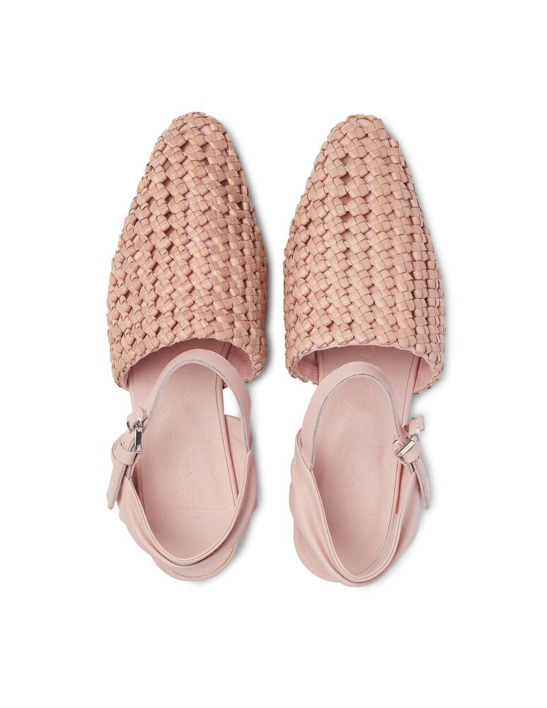 rinascente Henry Beguelin Flat sandals in woven leather - pink
