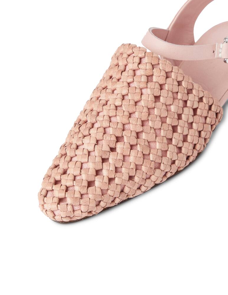rinascente Henry Beguelin Flat sandals in woven leather - pink
