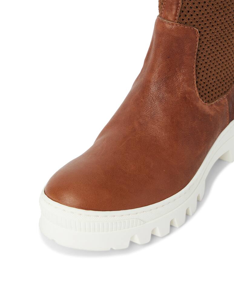 rinascente Henry Beguelin Chelsea boots in leather and stretch mesh - brown