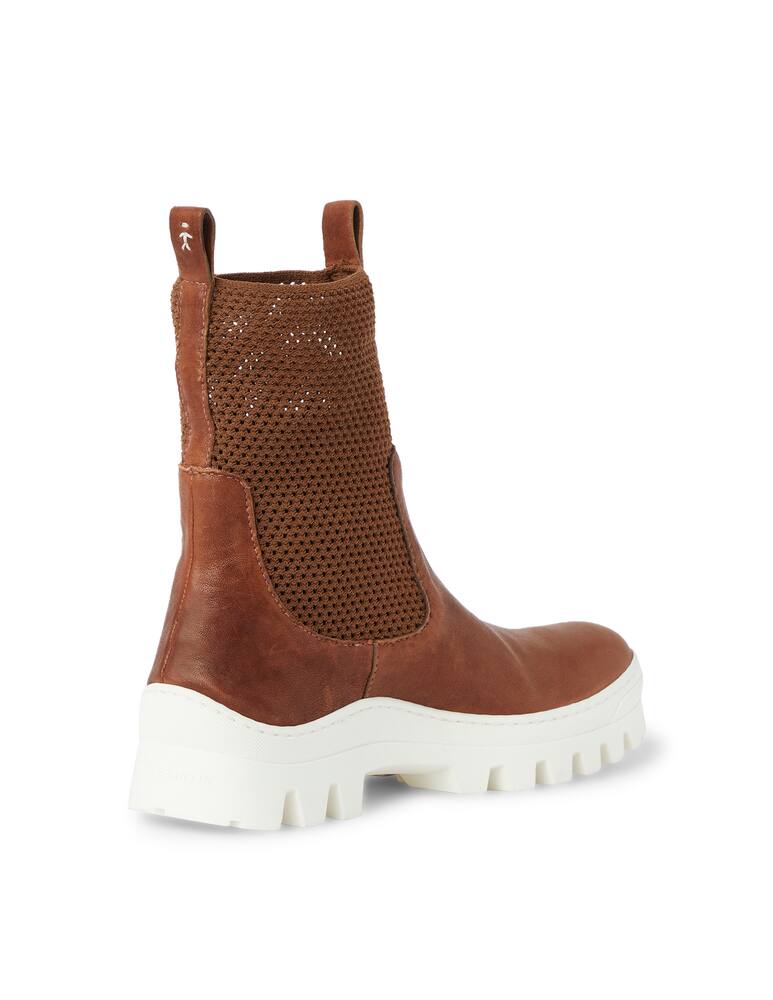 rinascente Henry Beguelin Chelsea boots in leather and stretch mesh - brown