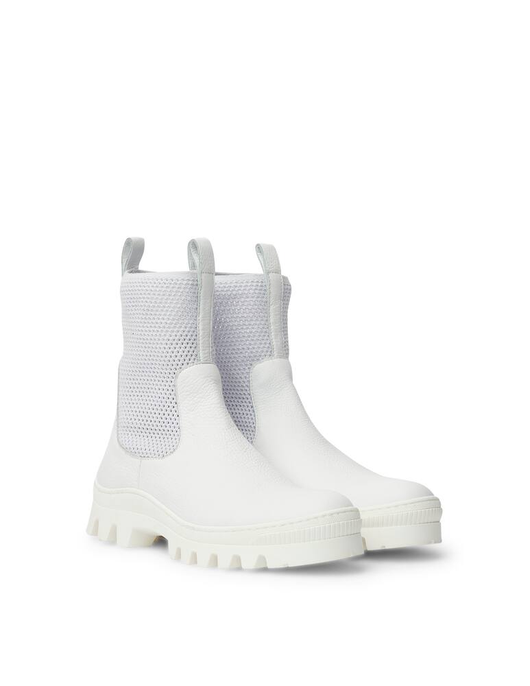 rinascente Henry Beguelin Stivaletti chelsea in pelle e rete elasticizzata - bianco