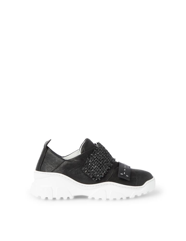 Henry Beguelin Sneakers in pelle con cinturino intrecciato - nero - immagine 1 Henry Beguelin Sneakers in pelle con cinturino intrecciato - nero - immagine 1