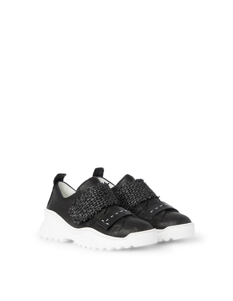Henry Beguelin Sneakers in pelle con cinturino intrecciato - nero - immagine 2 Henry Beguelin Sneakers in pelle con cinturino intrecciato - nero - immagine 2