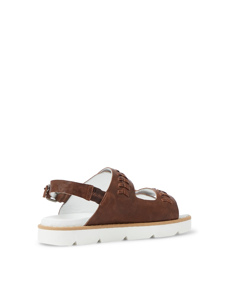 rinascente Henry Beguelin Sandali bassi in pelle con ricamo - marrone