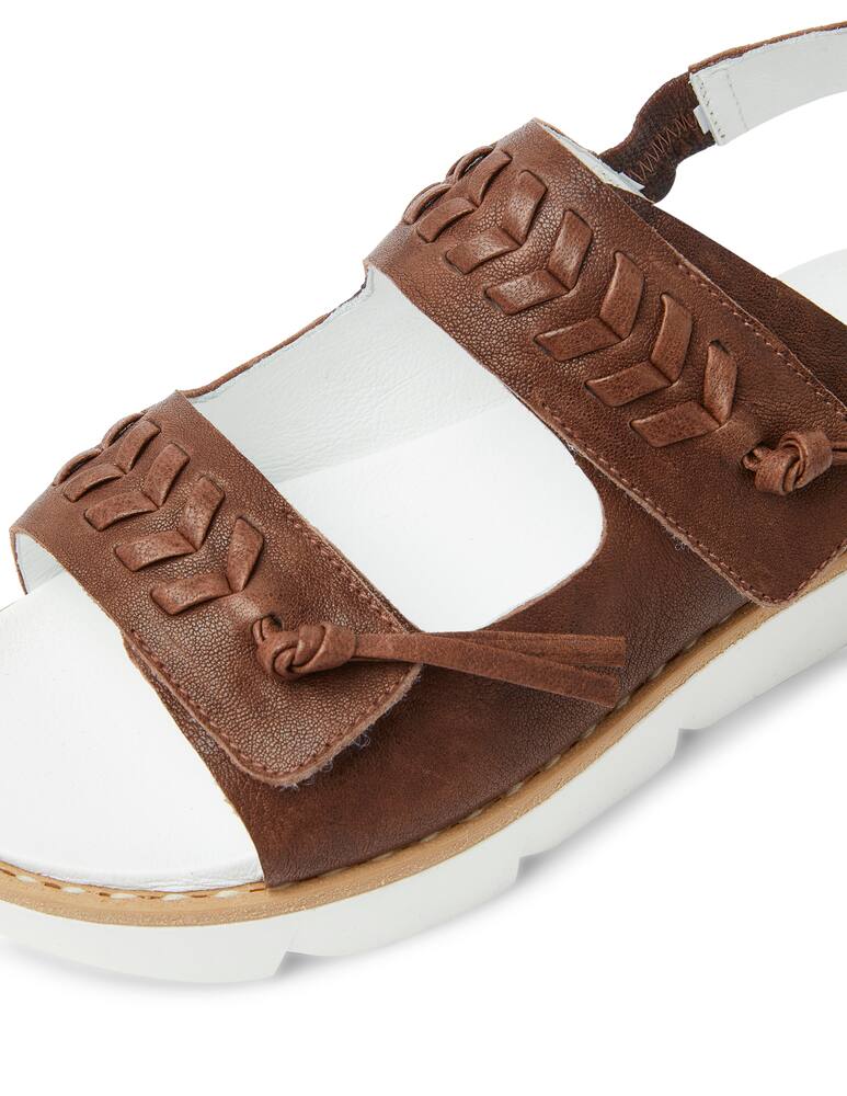 rinascente Henry Beguelin Sandali bassi in pelle con ricamo - marrone