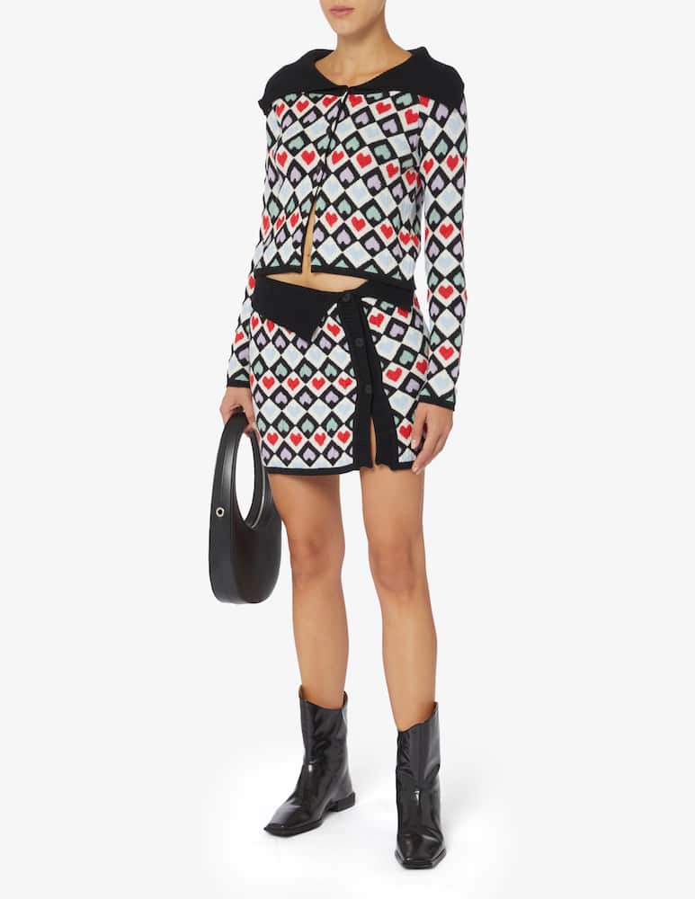 rinascente Marco Rambaldi Minigonna jacquard cuore arcobaleno