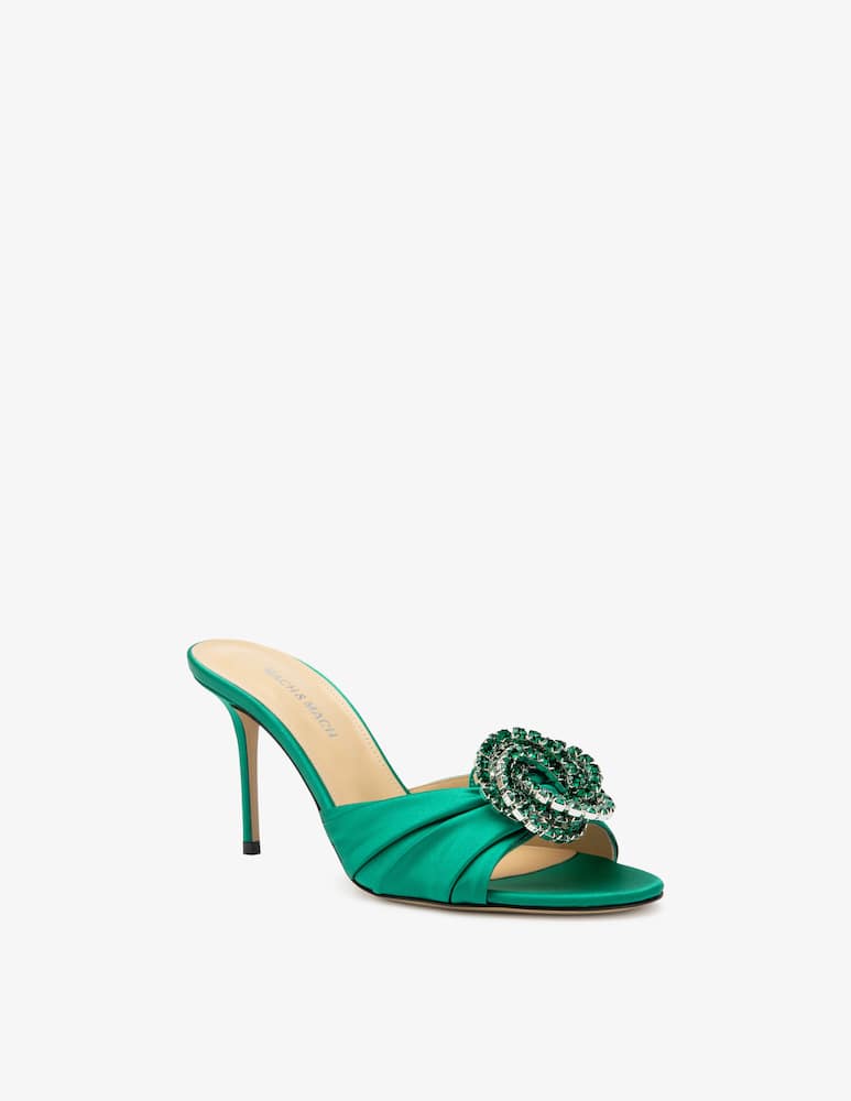 rinascente Mach & Mach Emerald satin mule heels