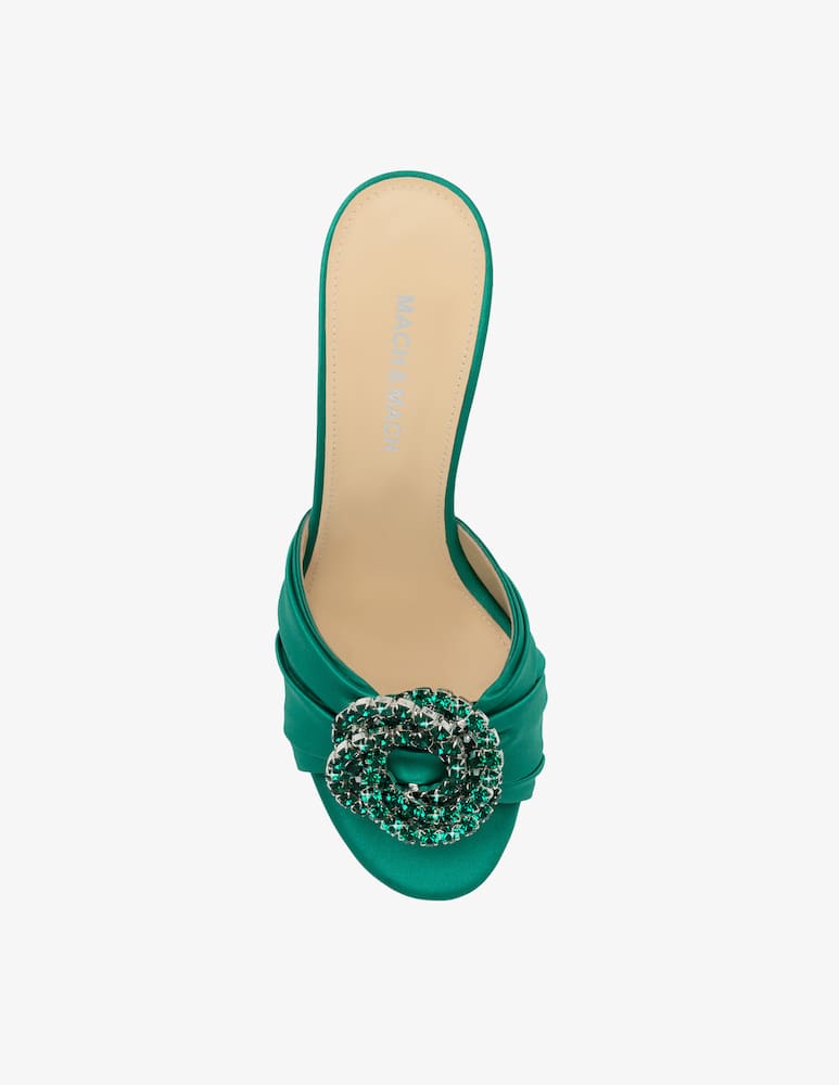 rinascente Mach & Mach Emerald satin mule heels