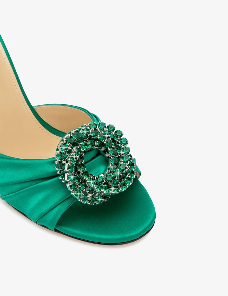 rinascente Mach & Mach Emerald satin mule heels