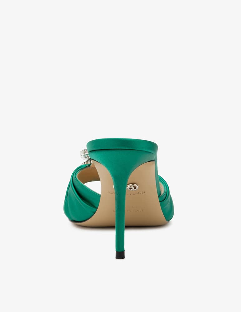 rinascente Mach & Mach Emerald satin mule heels