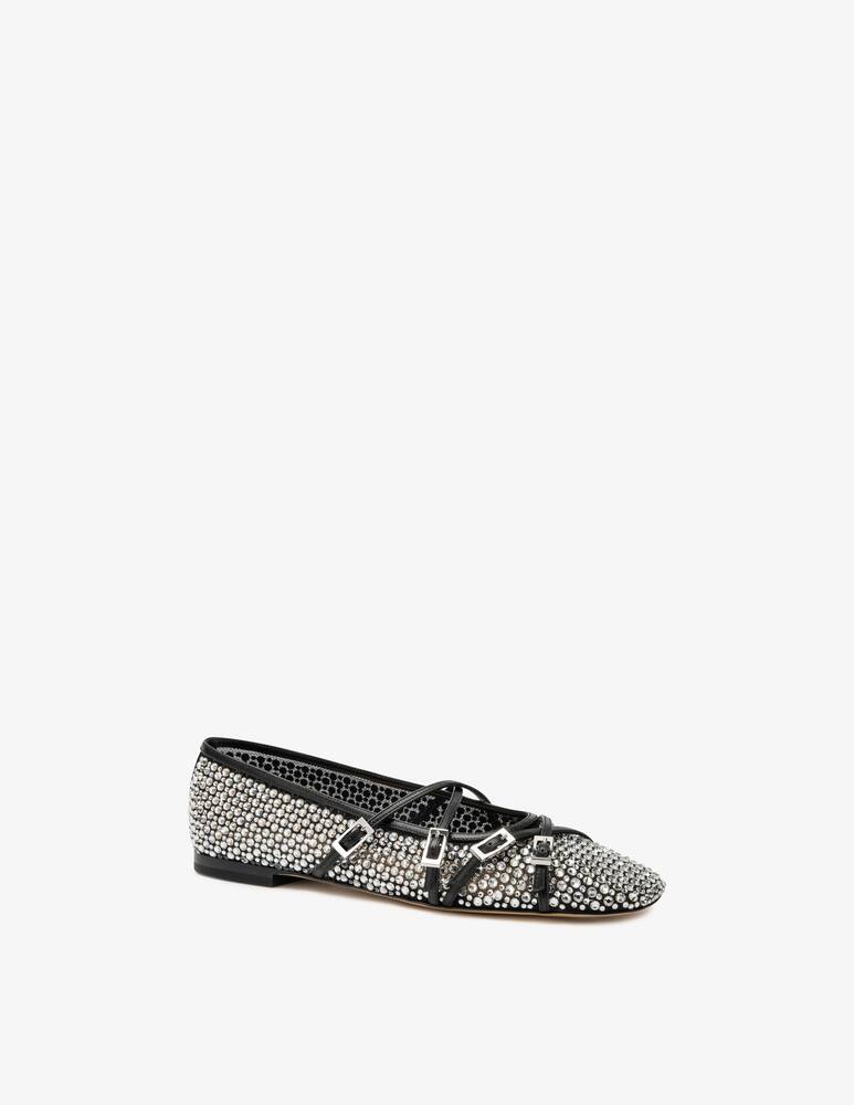 rinascente Mach & Mach Crystal net ballet flats