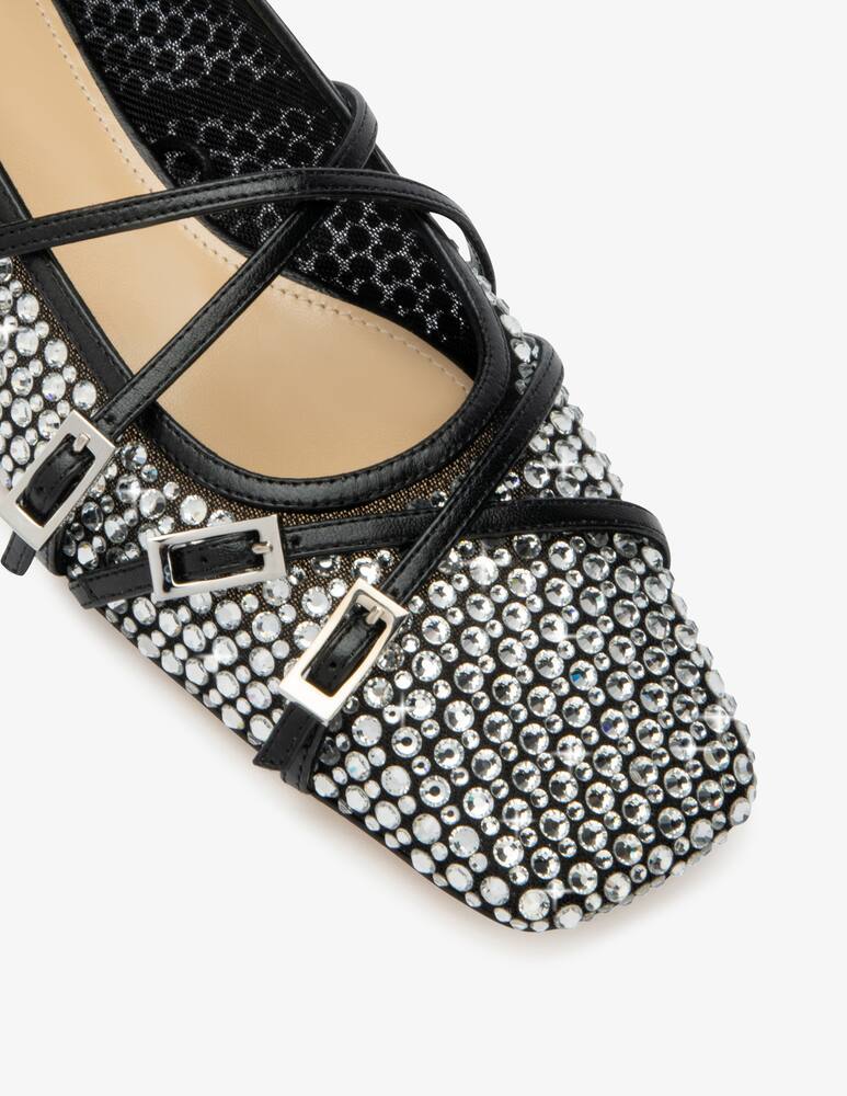 rinascente Mach & Mach Crystal net ballet flats